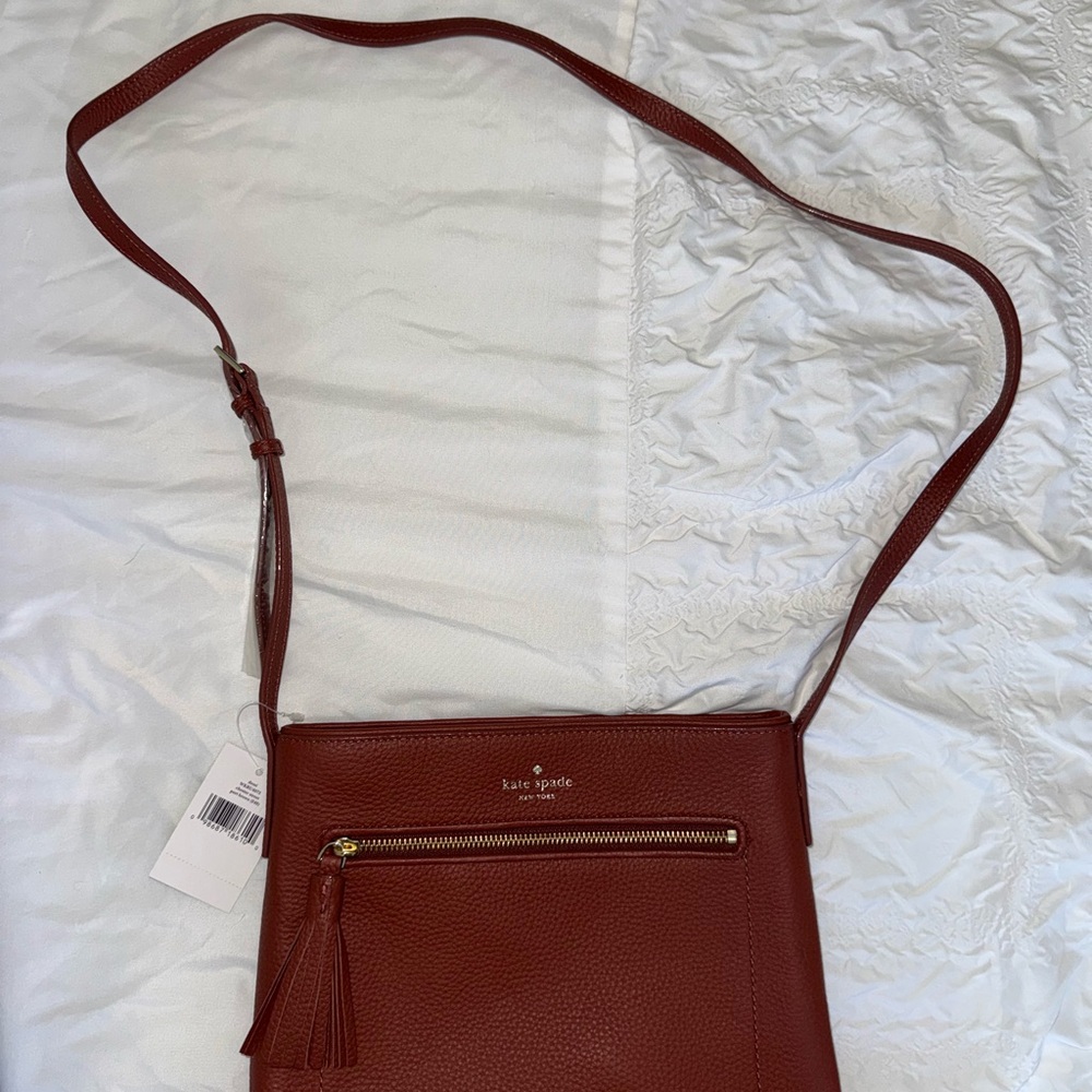 Kate Spade Reddish Brown Leather Crossbody Bag - Chester Street Dessi NWT - Picture 2 of 13
